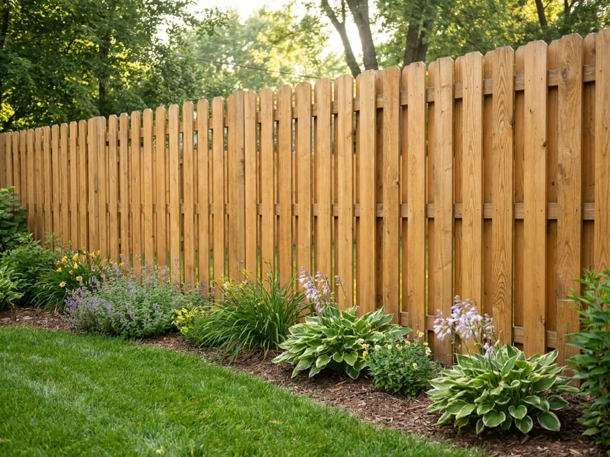 Cedar wood privacy fence along a green backyard in the Maple Ridge area
